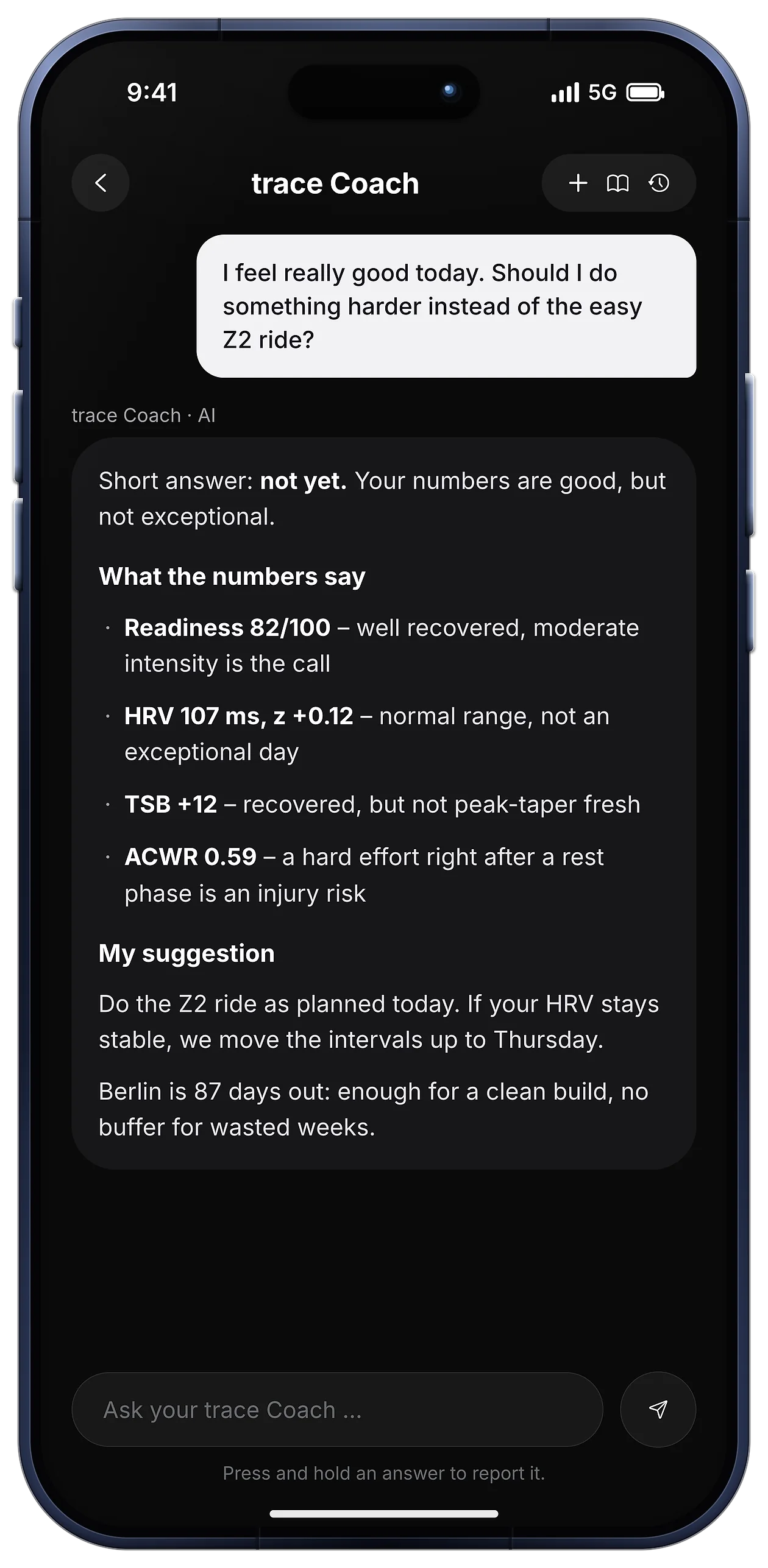 A coach that knows your data.